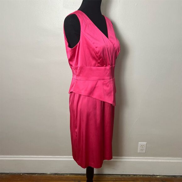 Donna Ricco NY Women's Pink Satin Knee Length Dress Size 12 - Picture 5 of 8